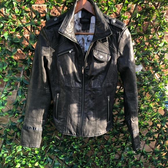 Danier Black Italian Leather Motorcycle Jacket - Picture 2 of 9